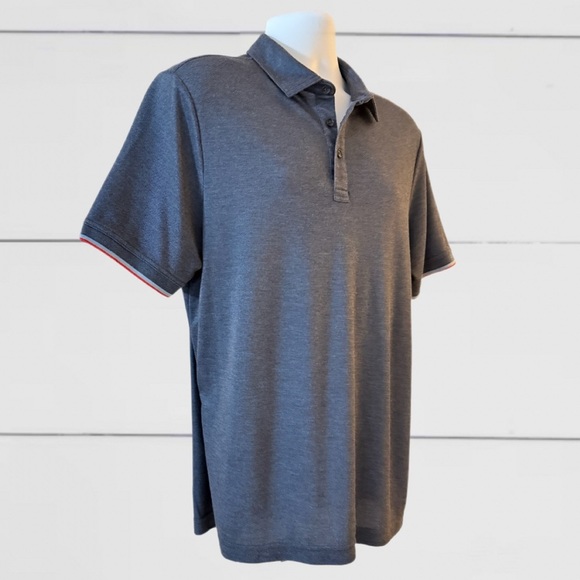 Travis Mathew Minimalist Polo — Charcoal Blue, Patriotic Trim, Size Large - Picture 3 of 13